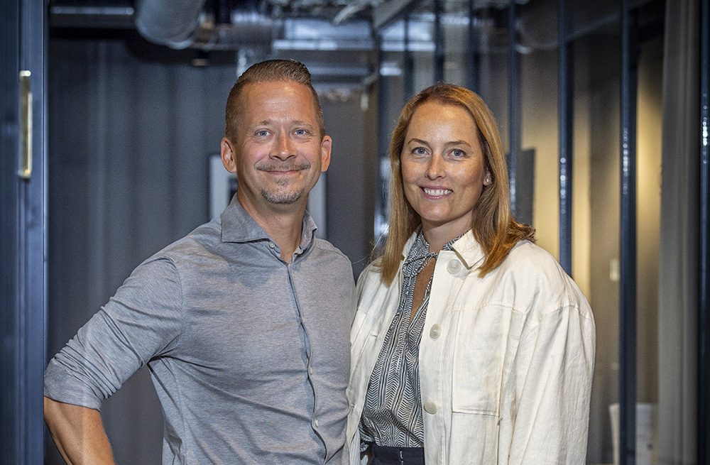 Carl-Gustav Fabiansson, Nordenchef och Astrid Ottosson Wadlund, medicinsk chef på BeiGene. Foto: Fredrik Hjerling